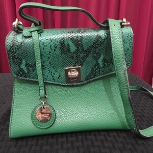 Dune London Green Snake Print Crossbody Bag